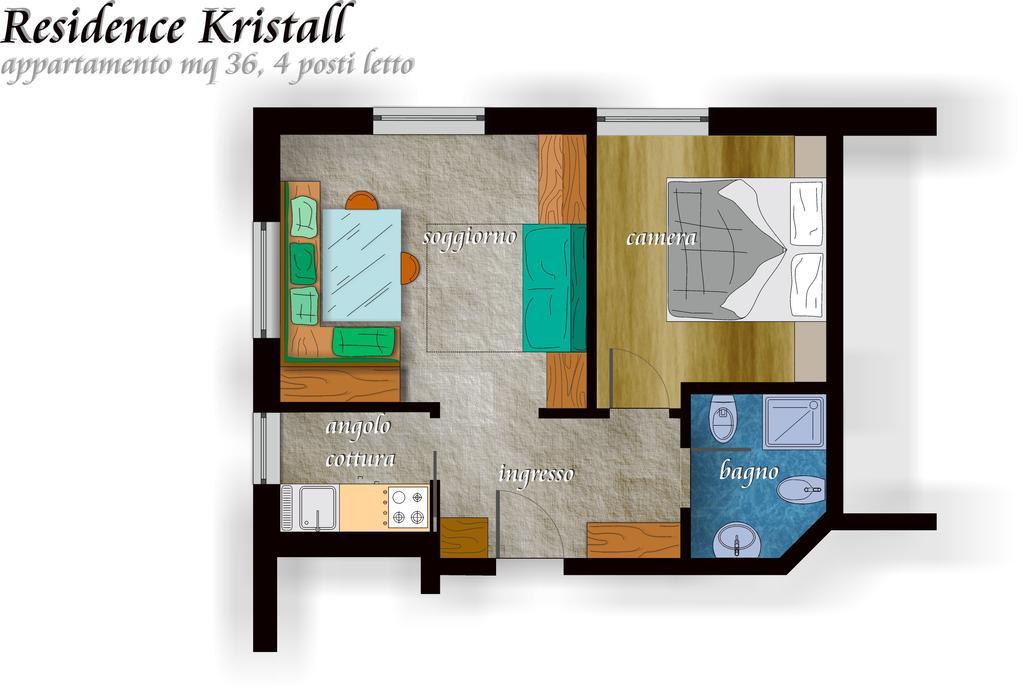 Residence Kristall- Fiemme Holidays Predazzo Oda fotoğraf